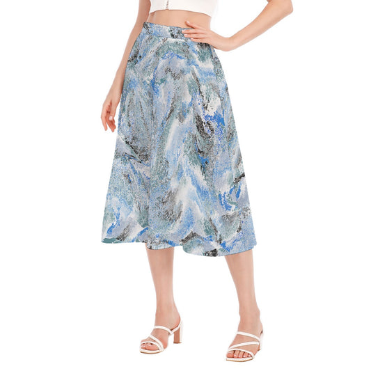 All-Over Print Women's Long Section Chiffon Skirt