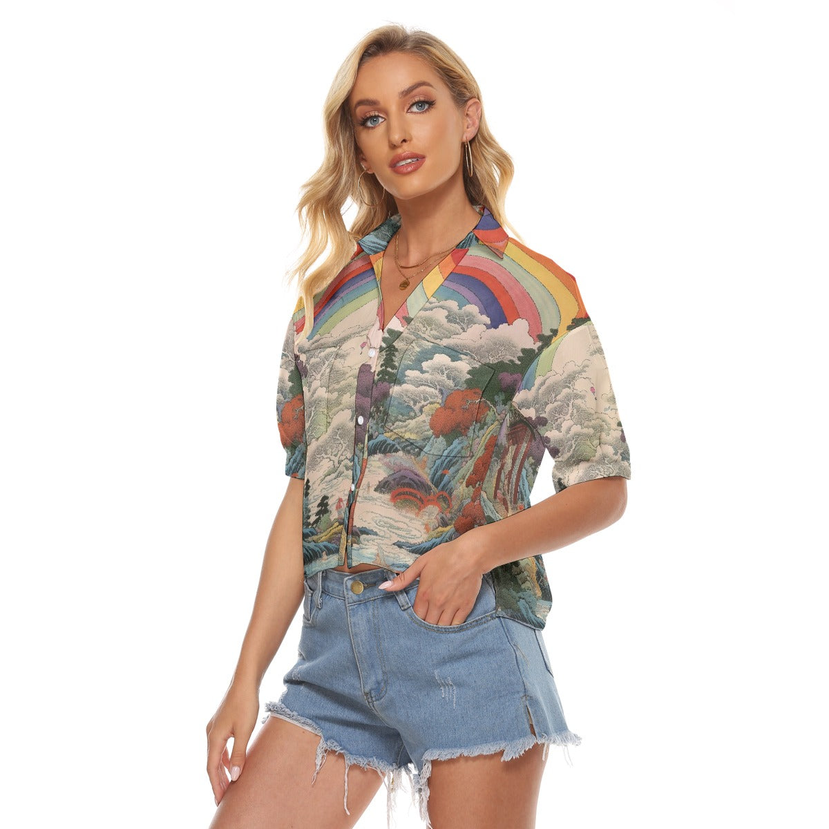 All-Over Print Women's V-neck Shirts