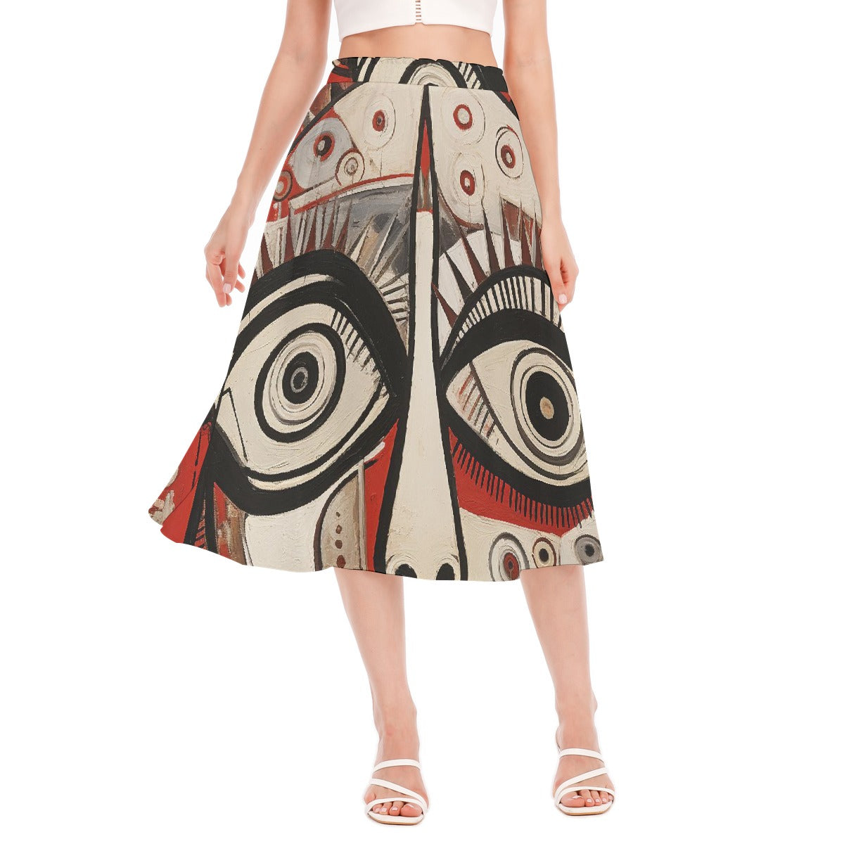 All-Over Print Women's Long Section Chiffon Skirt