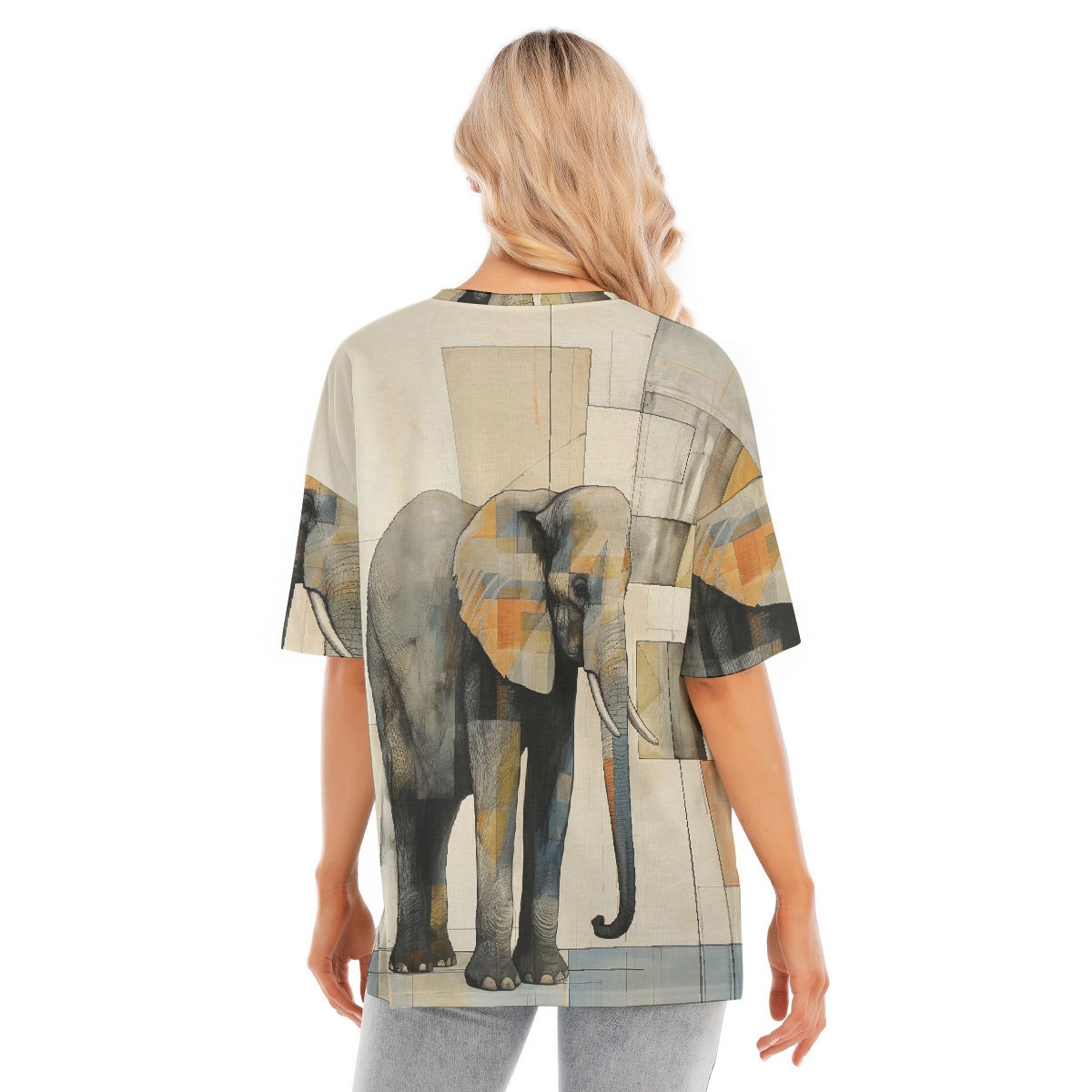 All-Over Print Women's Short Sleeves T-shirt With Hem Split