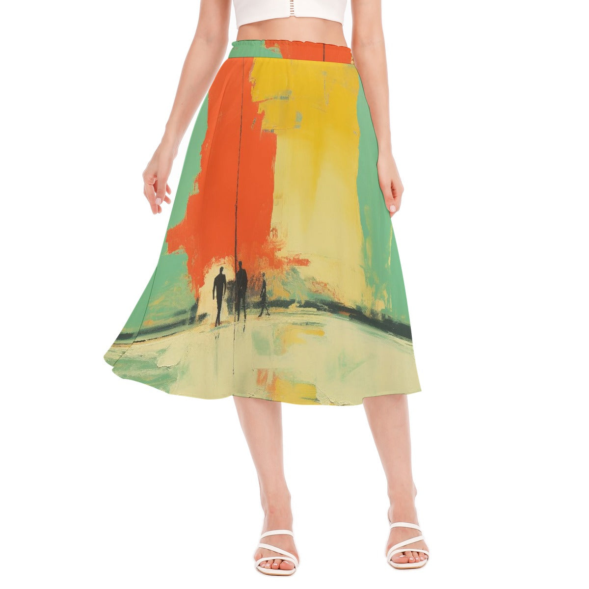 All-Over Print Women's Long Section Chiffon Skirt