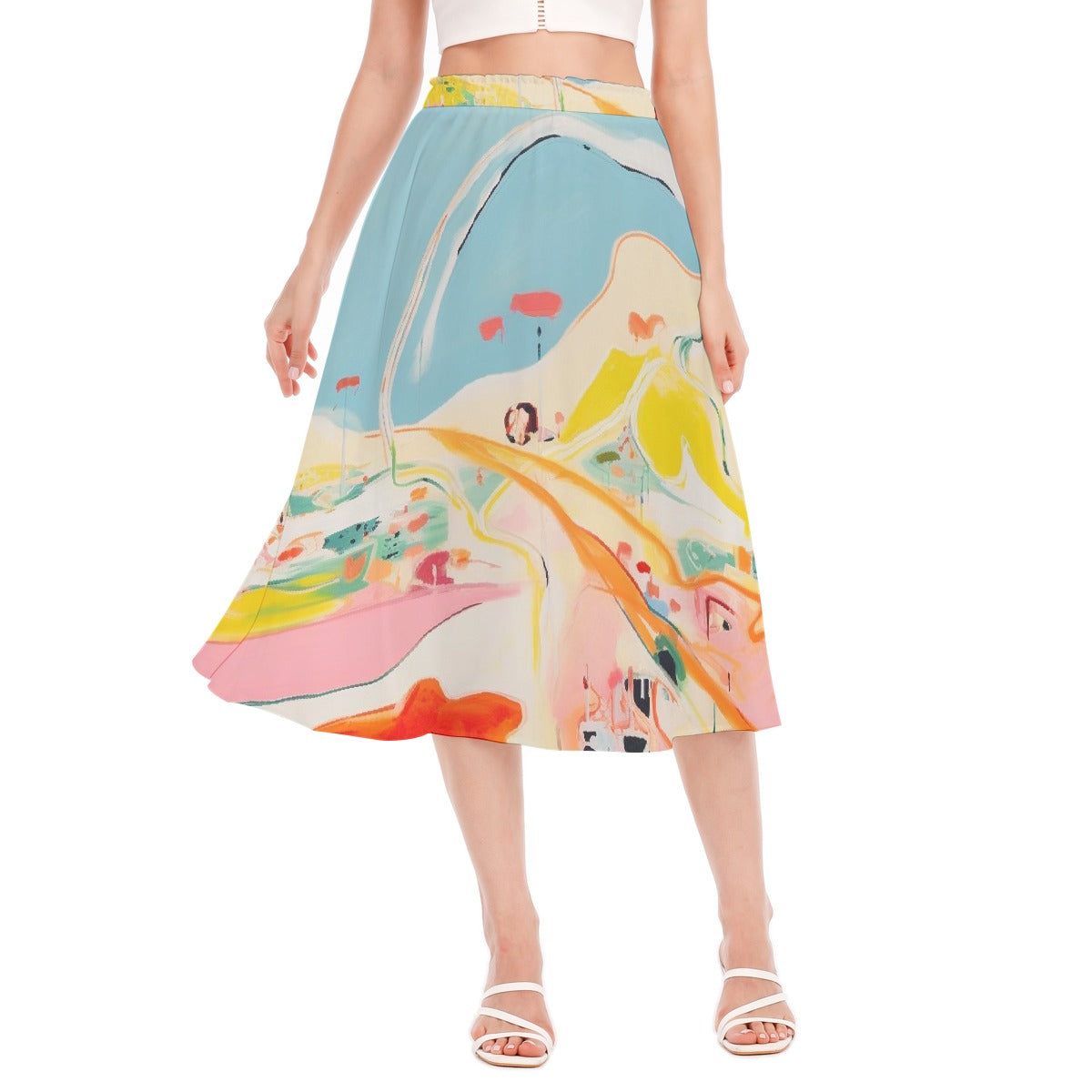 All-Over Print Women's Long Section Chiffon Skirt