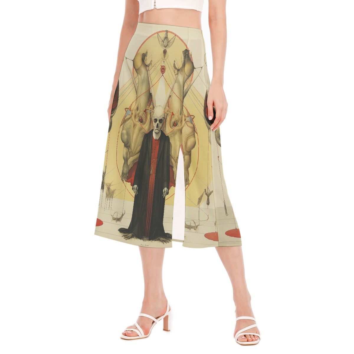 All-Over Print Women's High Slit Long Skirt