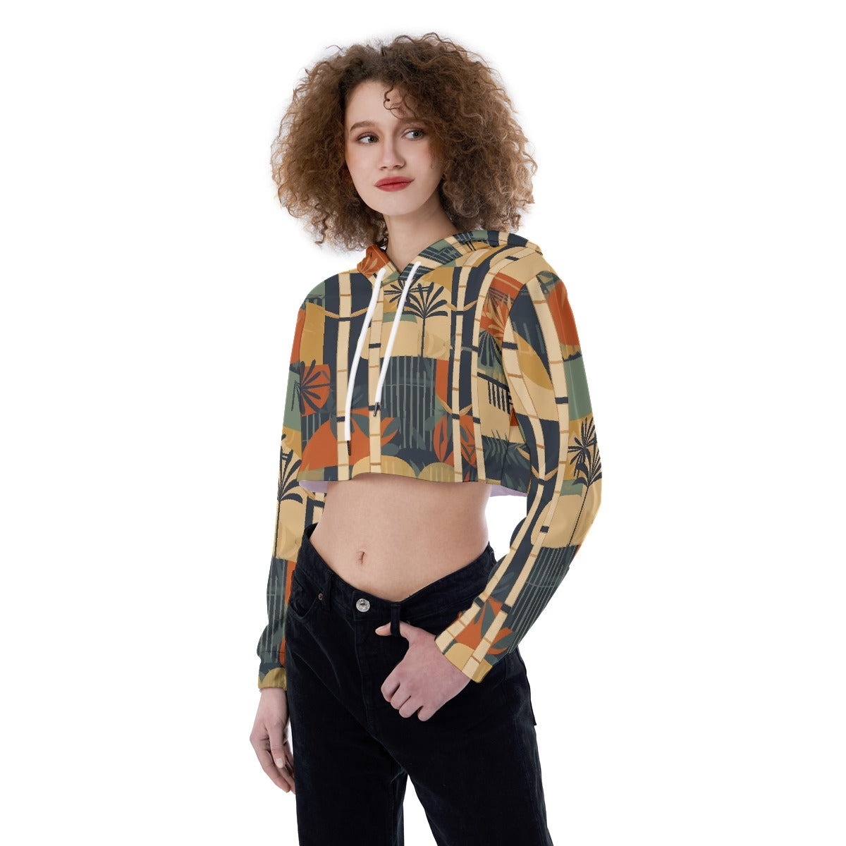 All-Over Print Women's Crop Top Hoodie