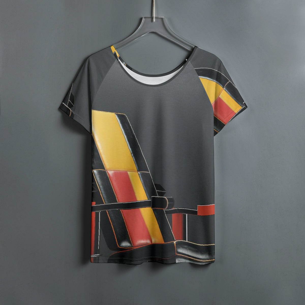 All-Over Print Women's Round Neck T-shirt With Raglan Sleeve