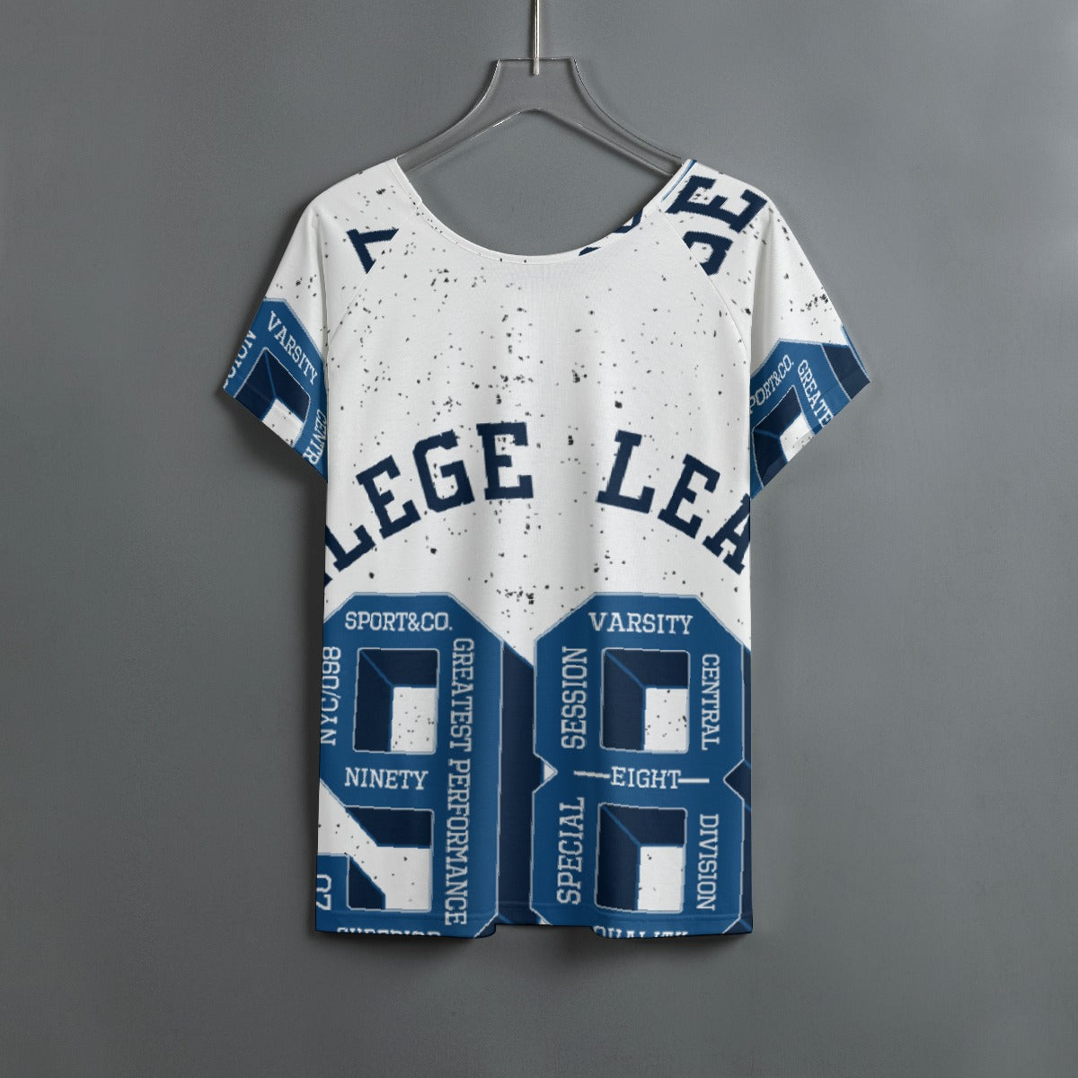 All-Over Print Women's Round Neck T-shirt With Raglan Sleeve