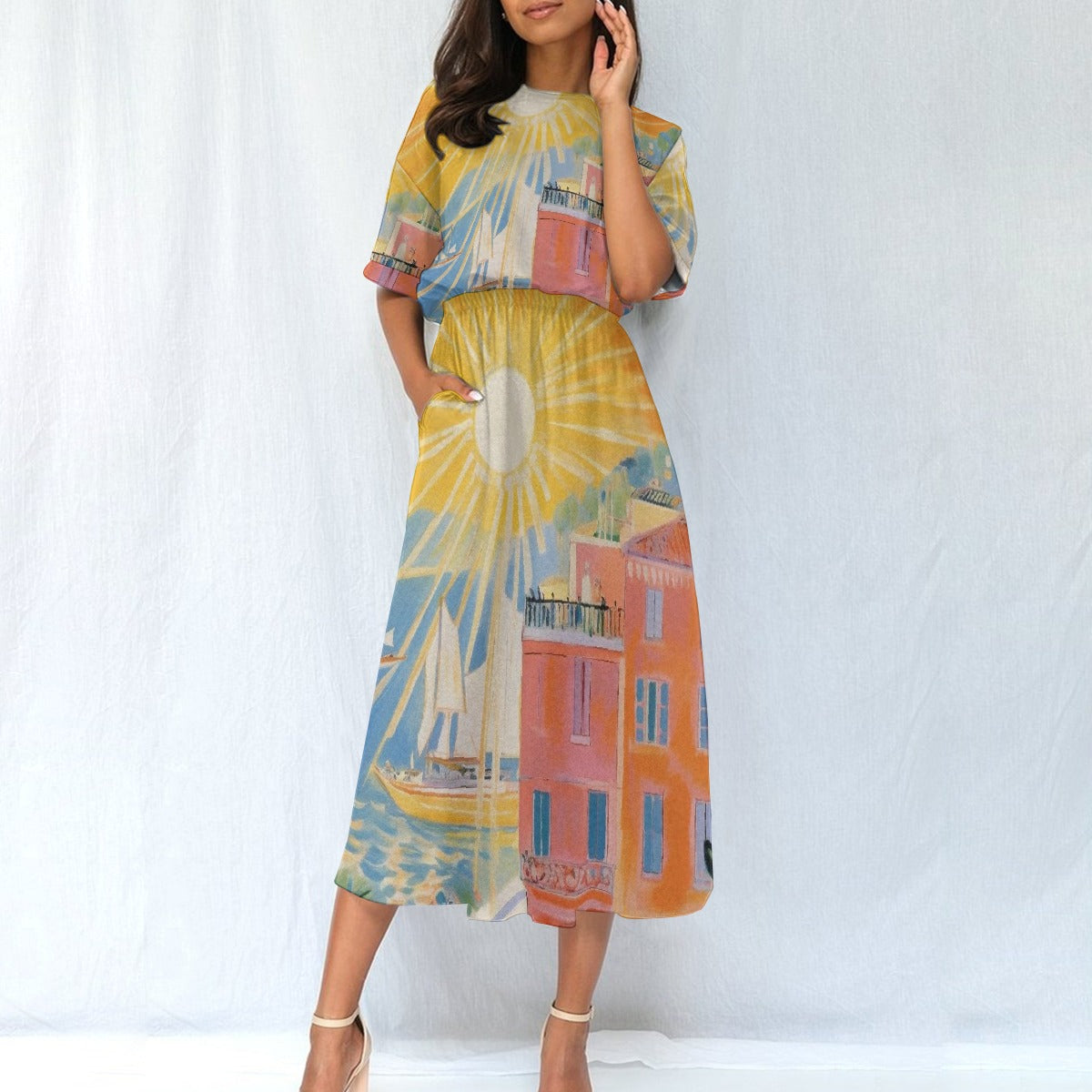 All-Over Print Women's Elastic Waist Dress