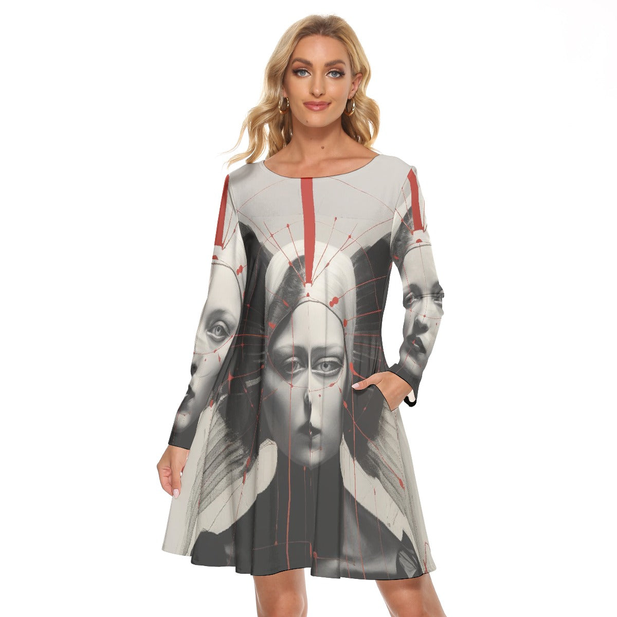 All-Over Print Women's Crew Neck Dress