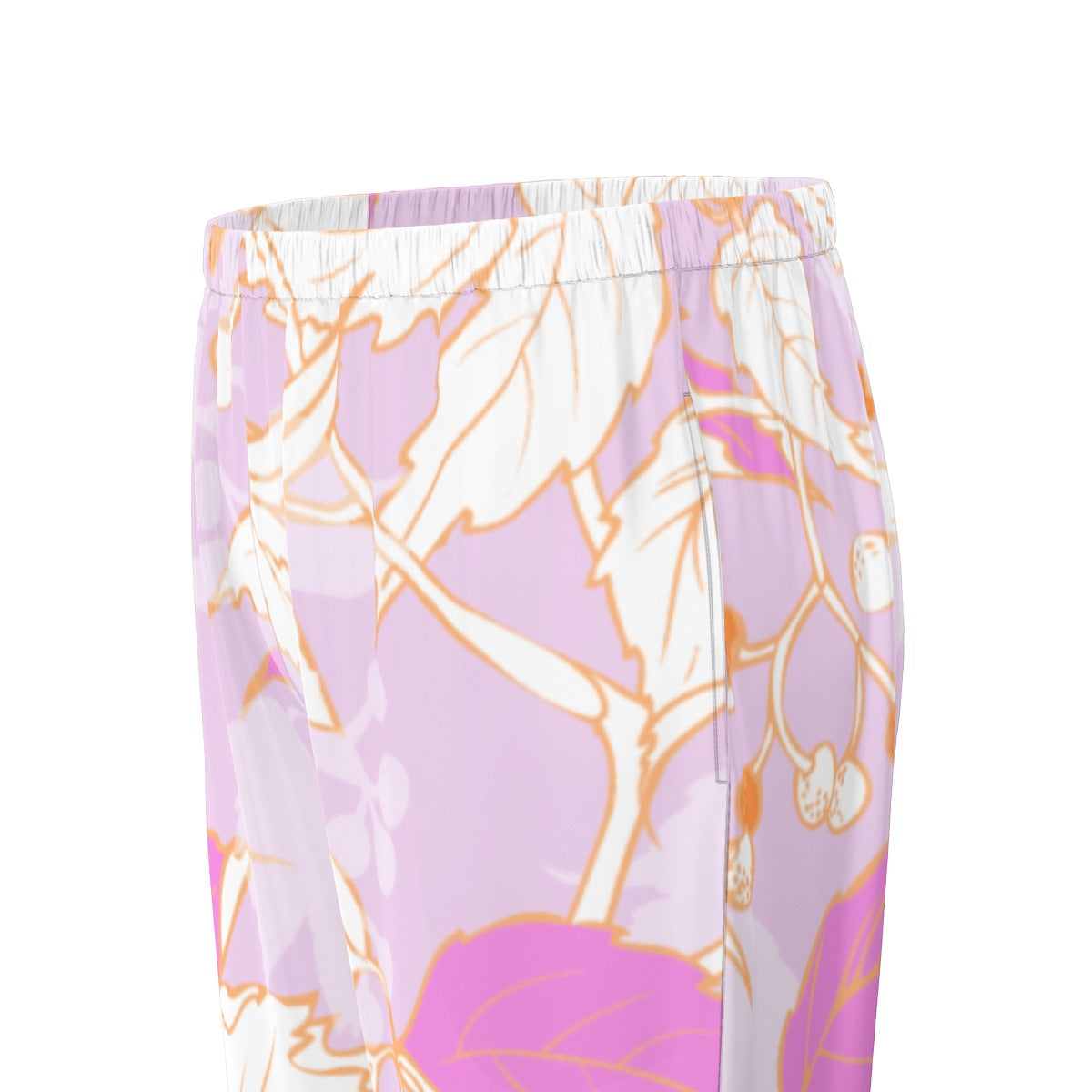 All-Over Print Women's Long Sleeve Pajama Set With Black Contrast Piping