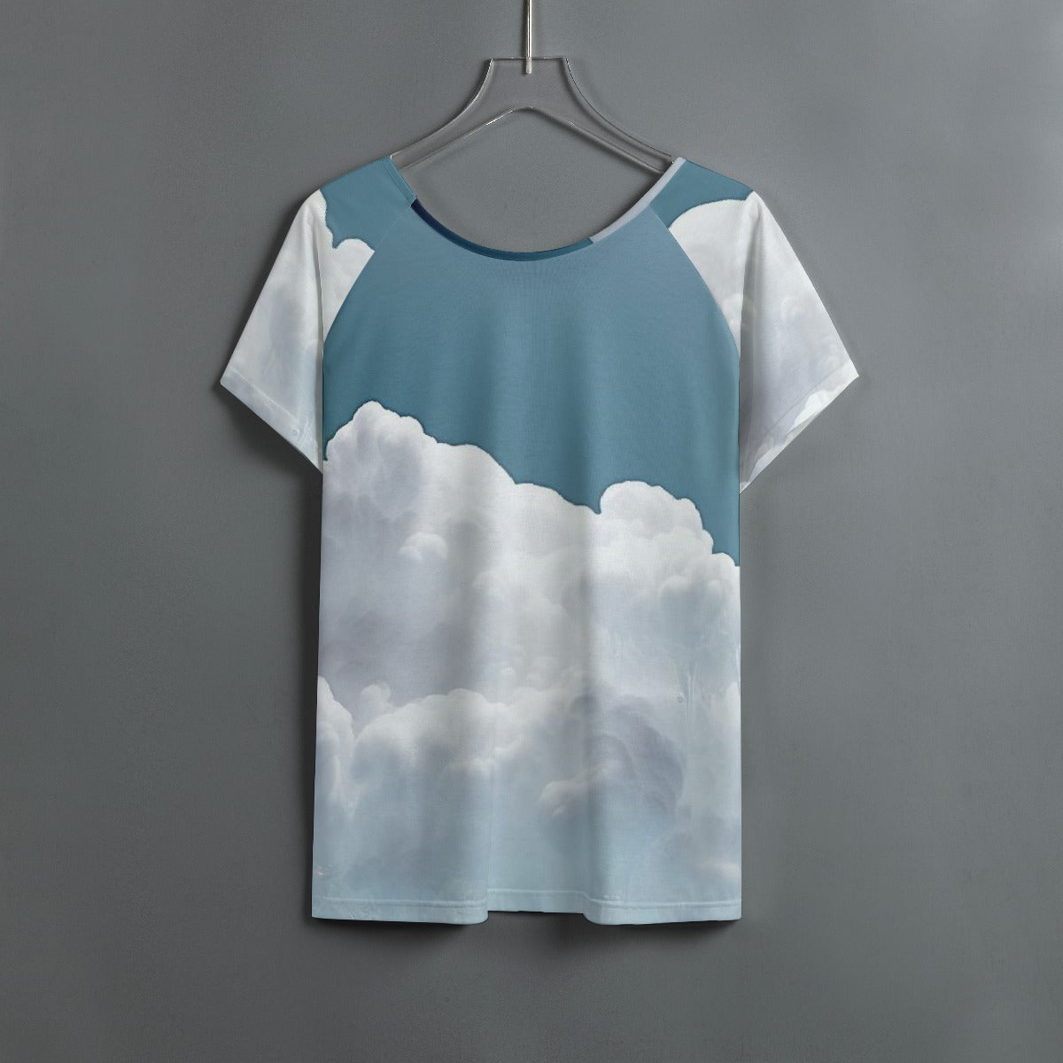 All-Over Print Women's Round Neck T-shirt With Raglan Sleeve