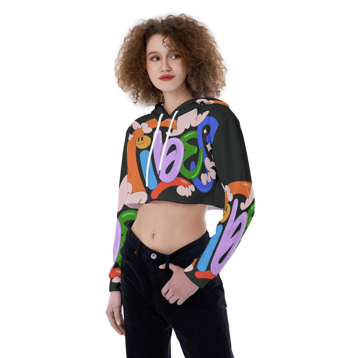 All-Over Print Women's Crop Top Hoodie