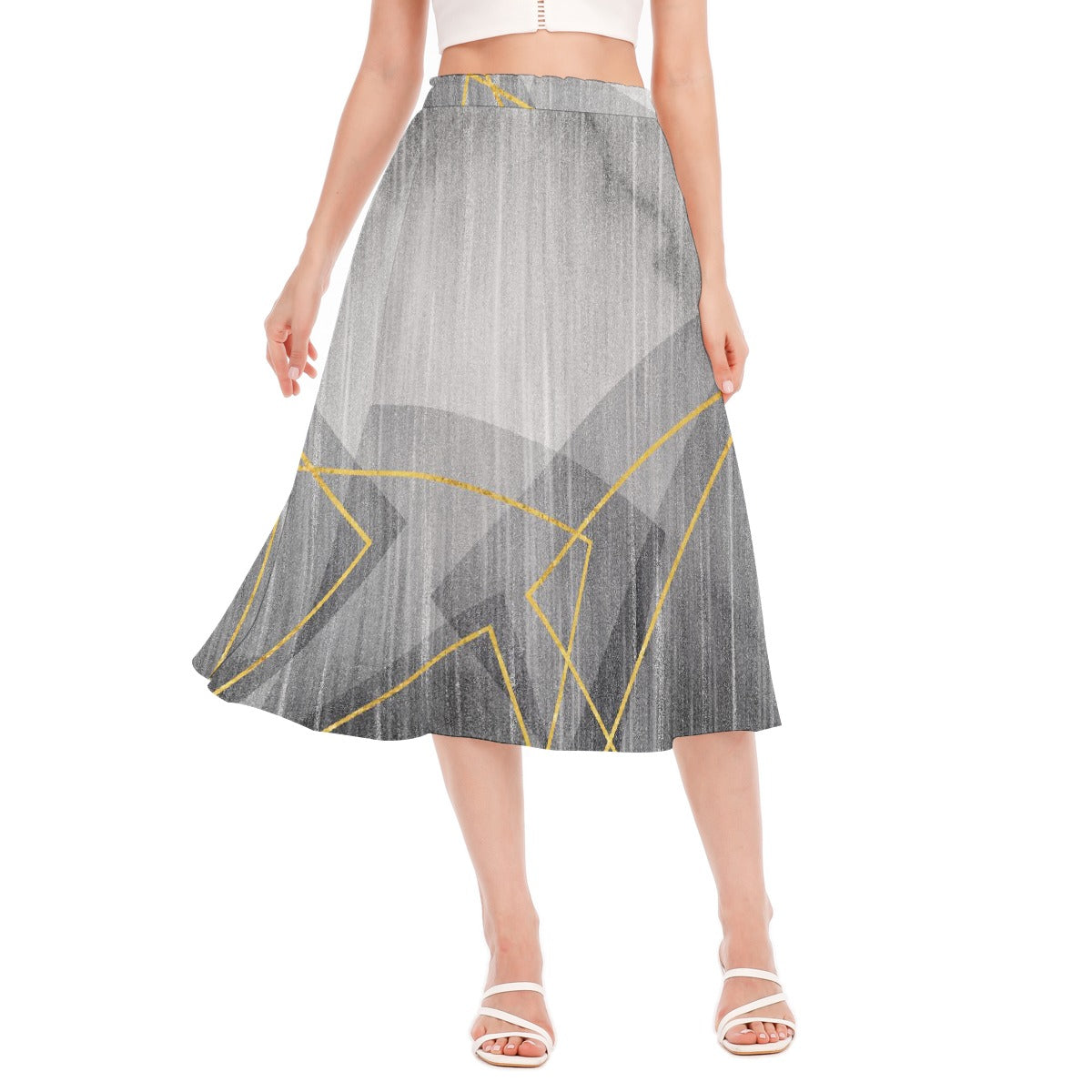All-Over Print Women's Long Section Chiffon Skirt