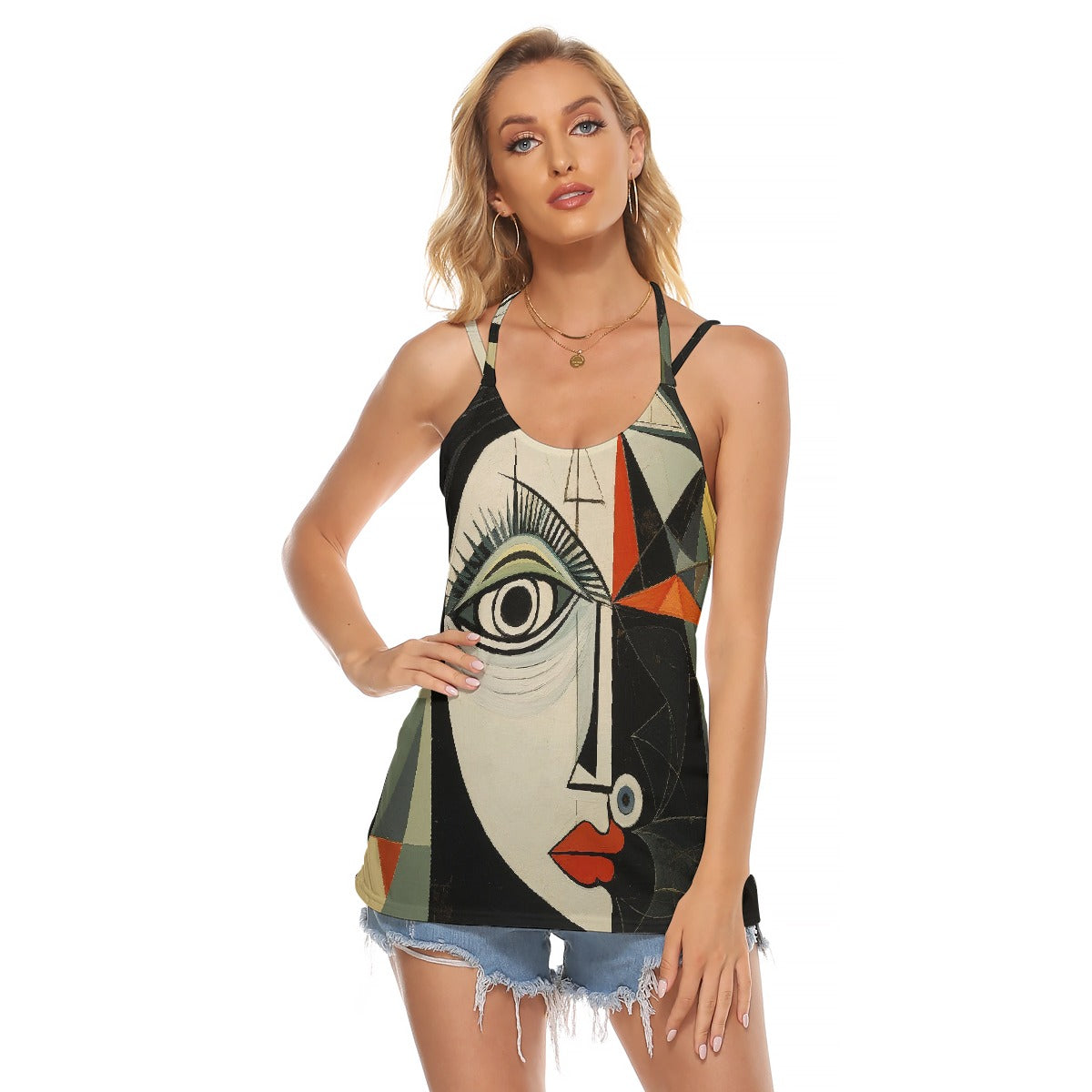 All-Over Print Women's Halter Top With Backless