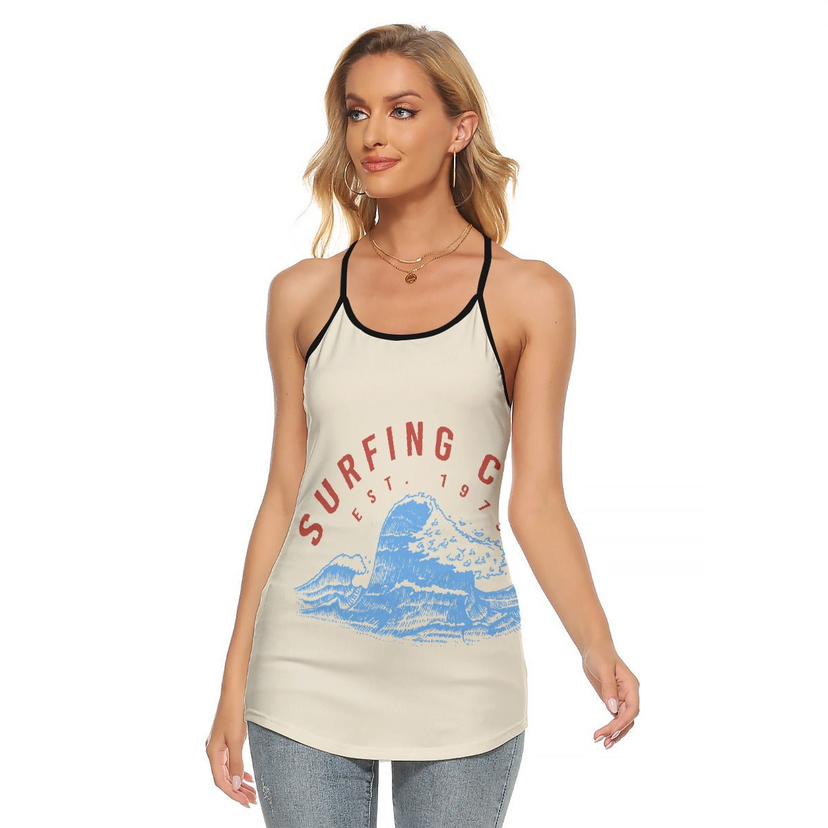 All-Over Print Women's Criss-Cross Open Back Tank Top