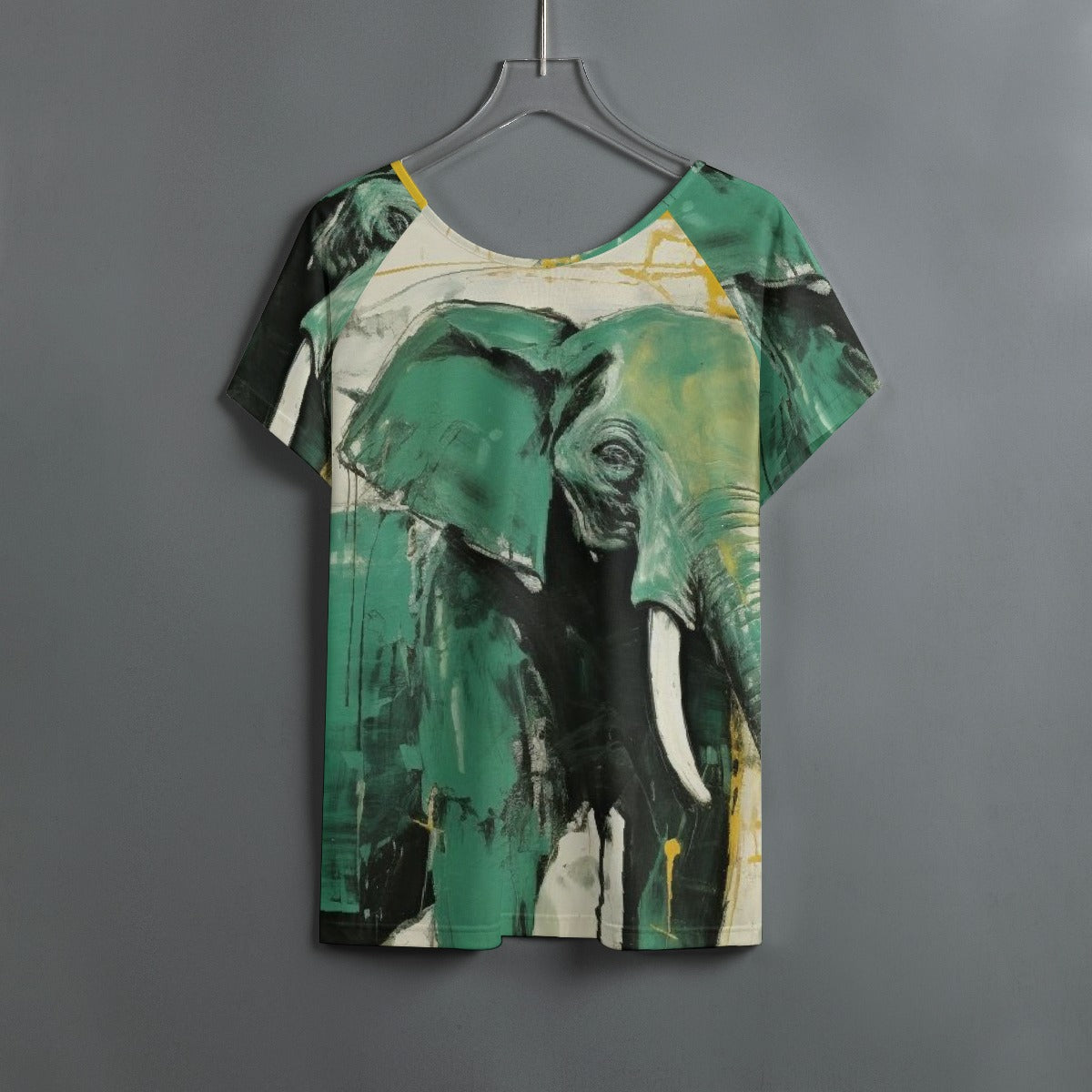 All-Over Print Women's Round Neck T-shirt With Raglan Sleeve