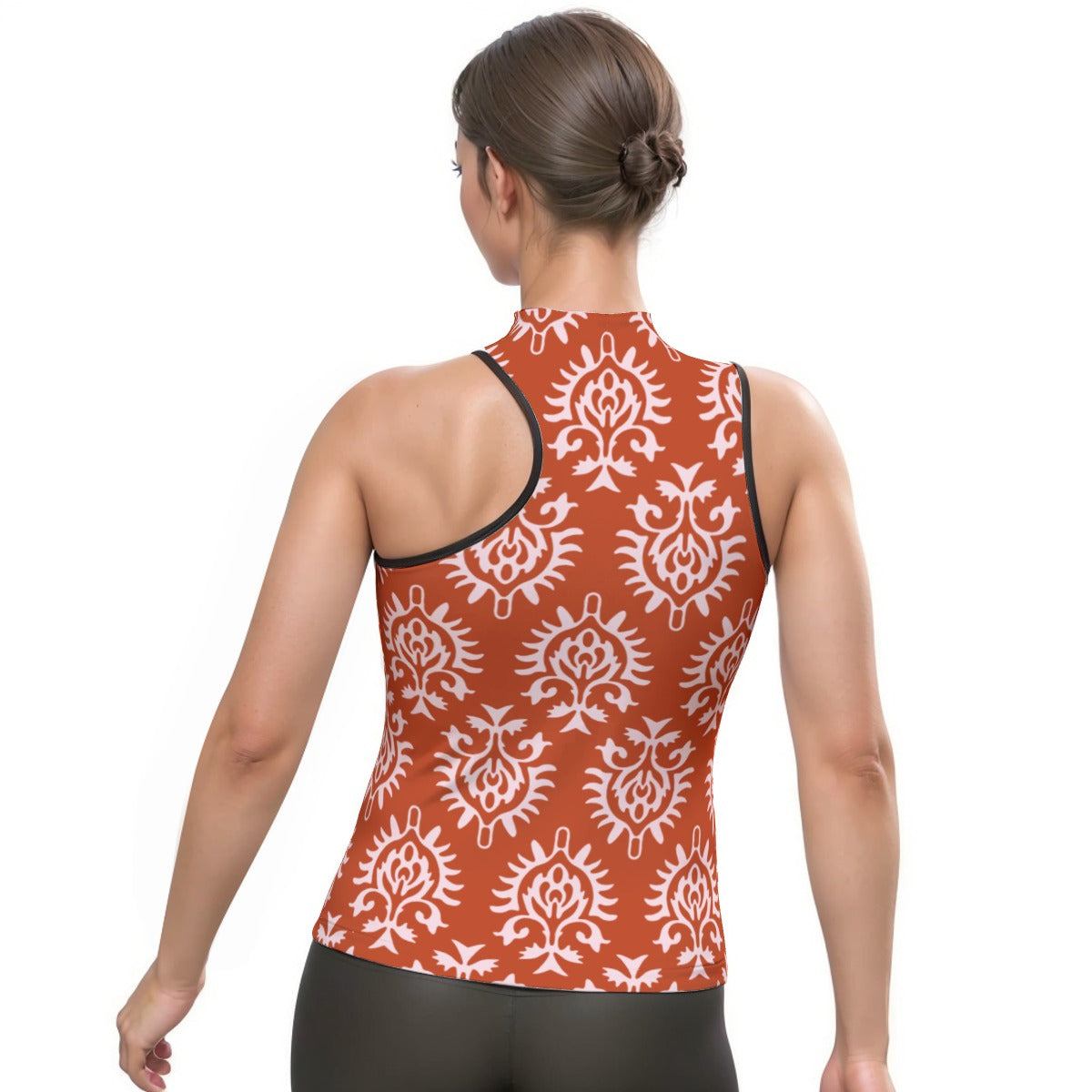 All-Over Print Women's Halter Sleeveless Asymmetrical Tank Top