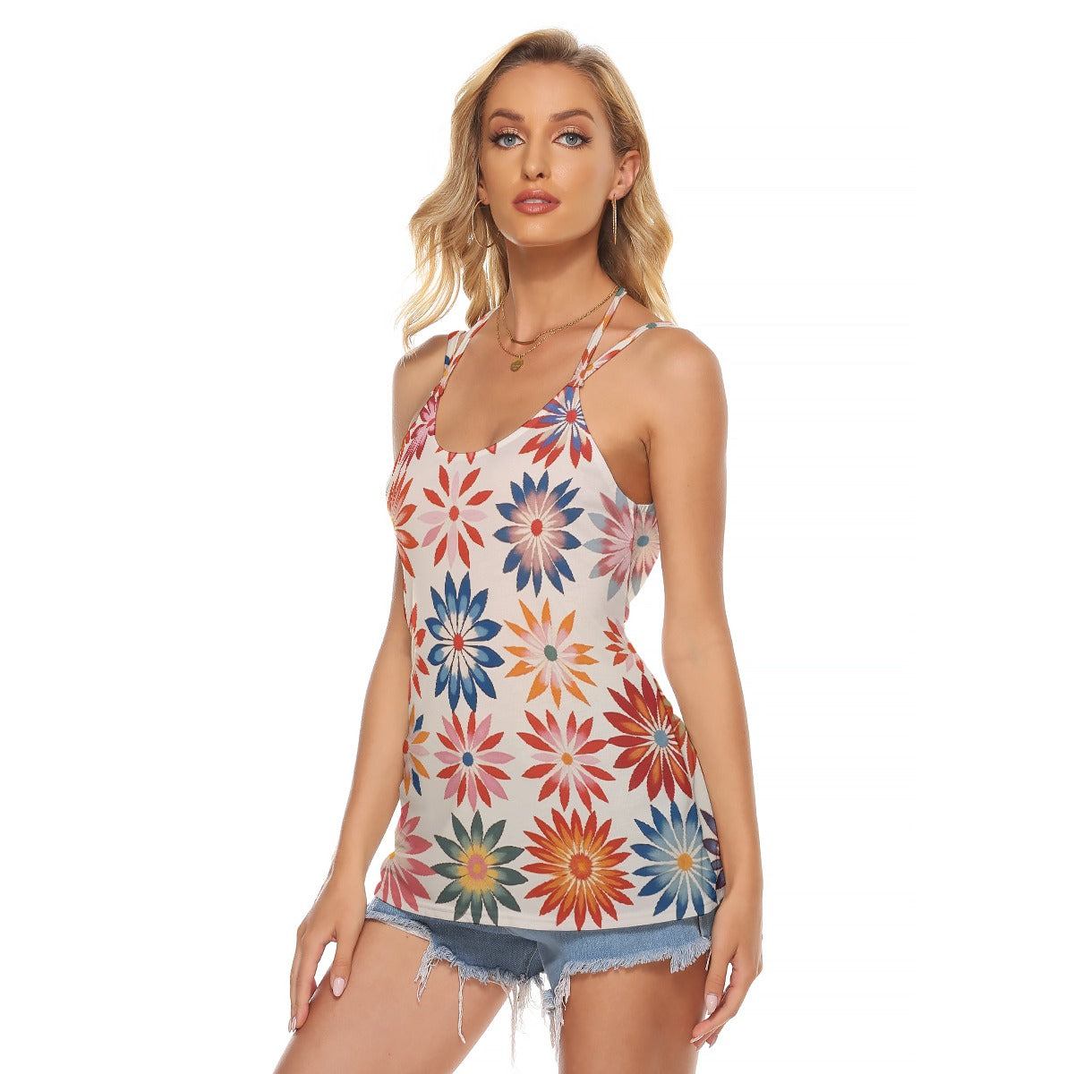 All-Over Print Women's Halter Top With Backless