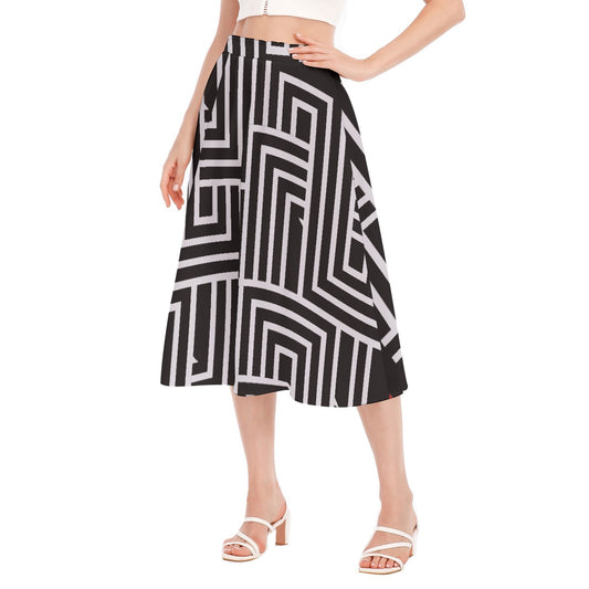 All-Over Print Women's Long Section Chiffon Skirt