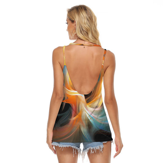 All-Over Print Women's Halter Top With Backless