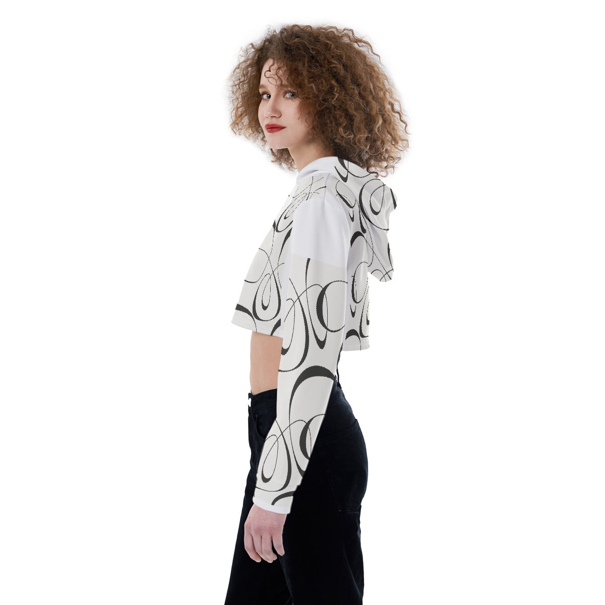 All-Over Print Women's Crop Top Hoodie