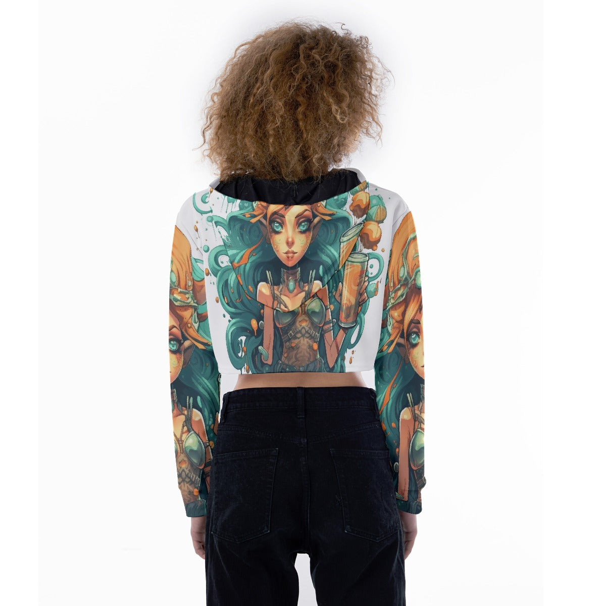 All-Over Print Women's Crop Top Hoodie
