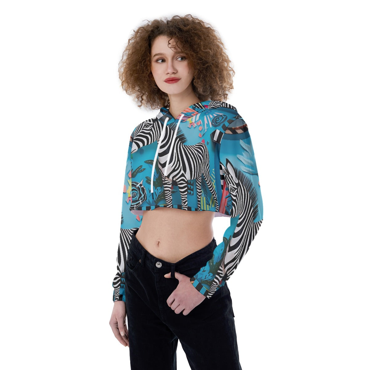 All-Over Print Women's Crop Top Hoodie