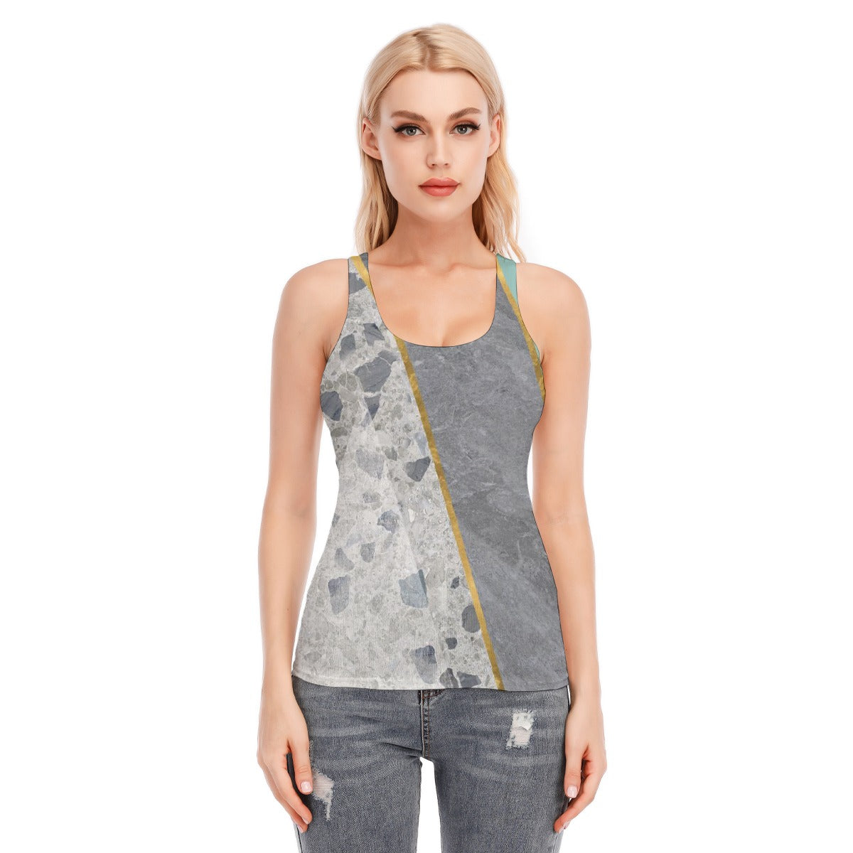All-Over Print Women's Racer Vest | 190GSM Cotton