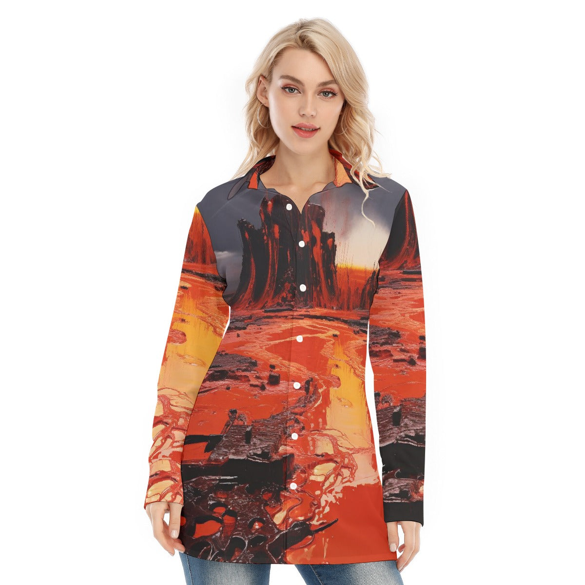 All-Over Print Women's Long Shirt