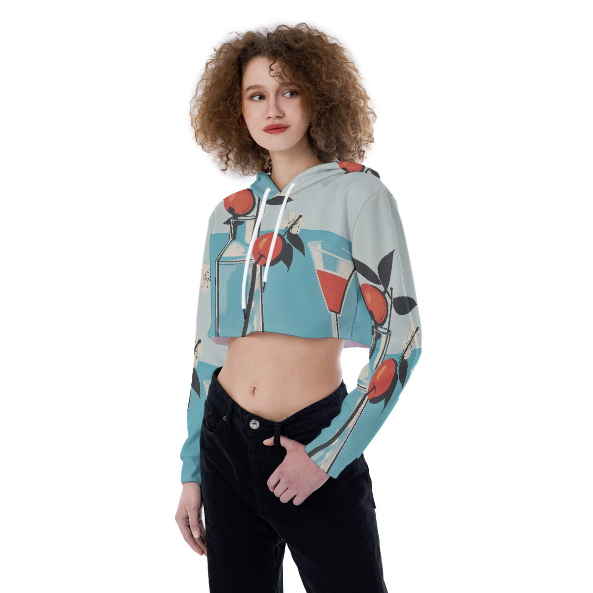 All-Over Print Women's Crop Top Hoodie