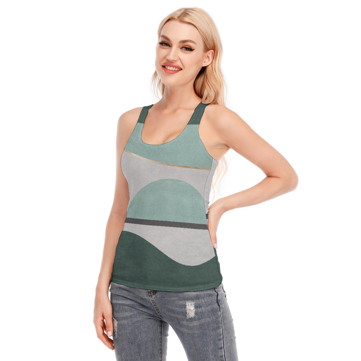 All-Over Print Women's Racer Vest | 190GSM Cotton