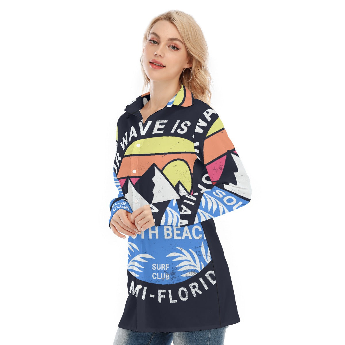All-Over Print Women's Long Shirt