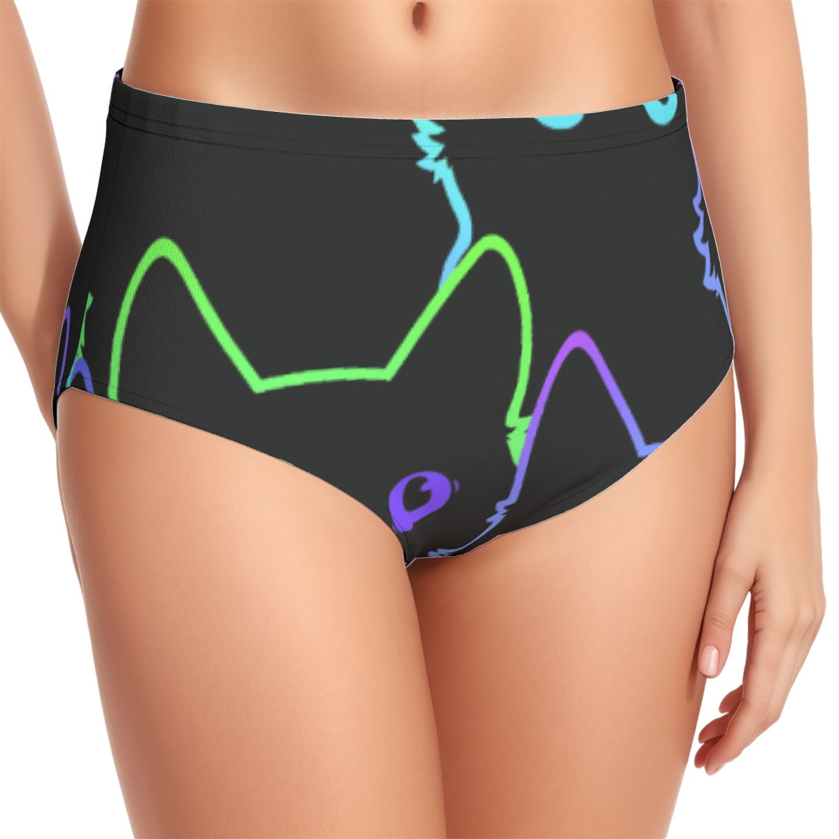 All-Over Print Women's Swimsuit Set With Halter