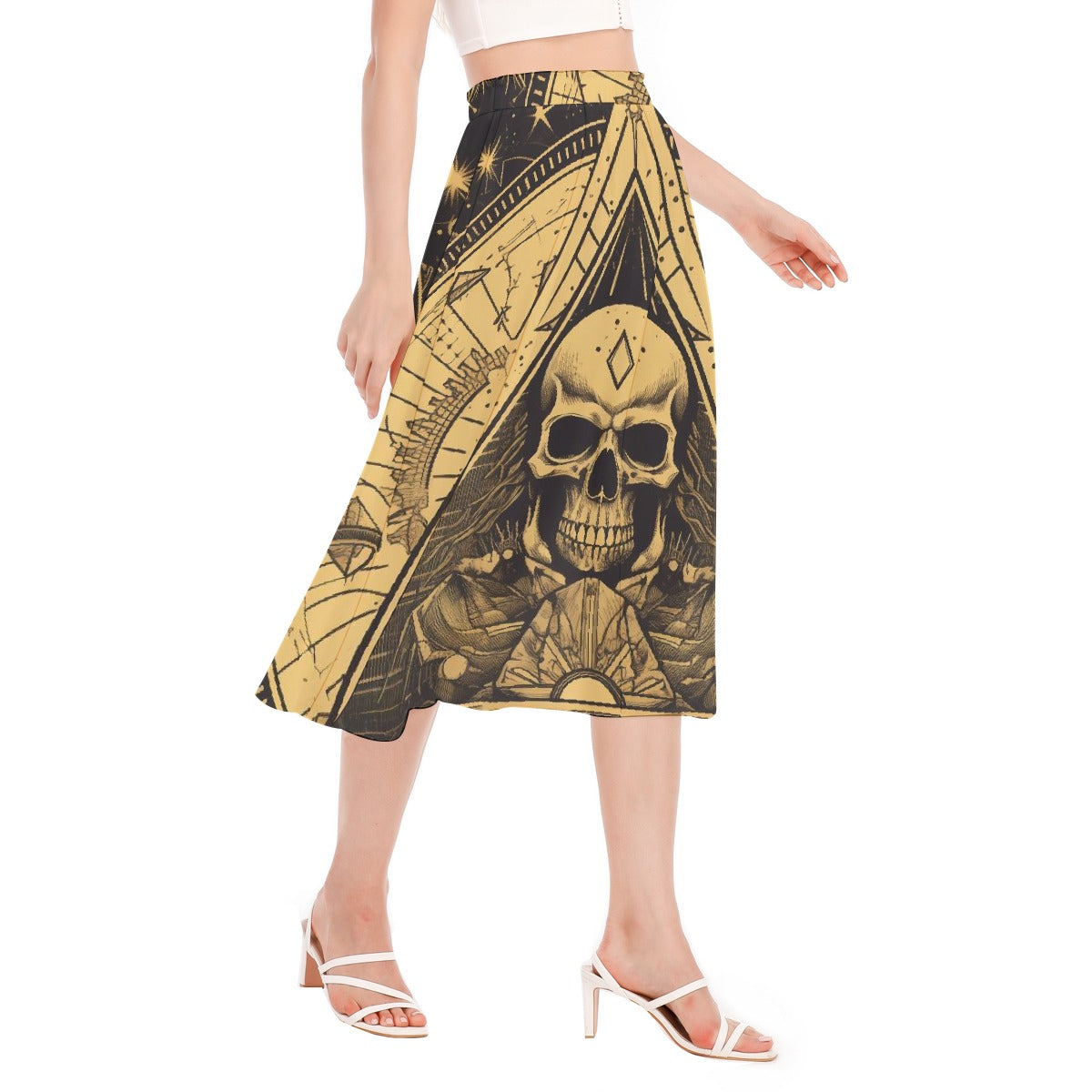 All-Over Print Women's Long Section Chiffon Skirt