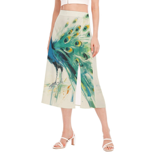 All-Over Print Women's High Slit Long Skirt