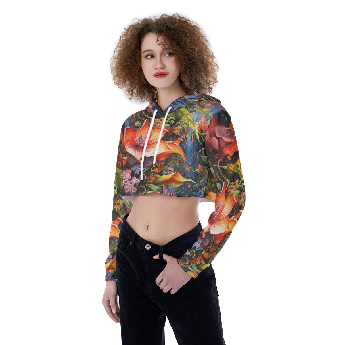 All-Over Print Women's Crop Top Hoodie