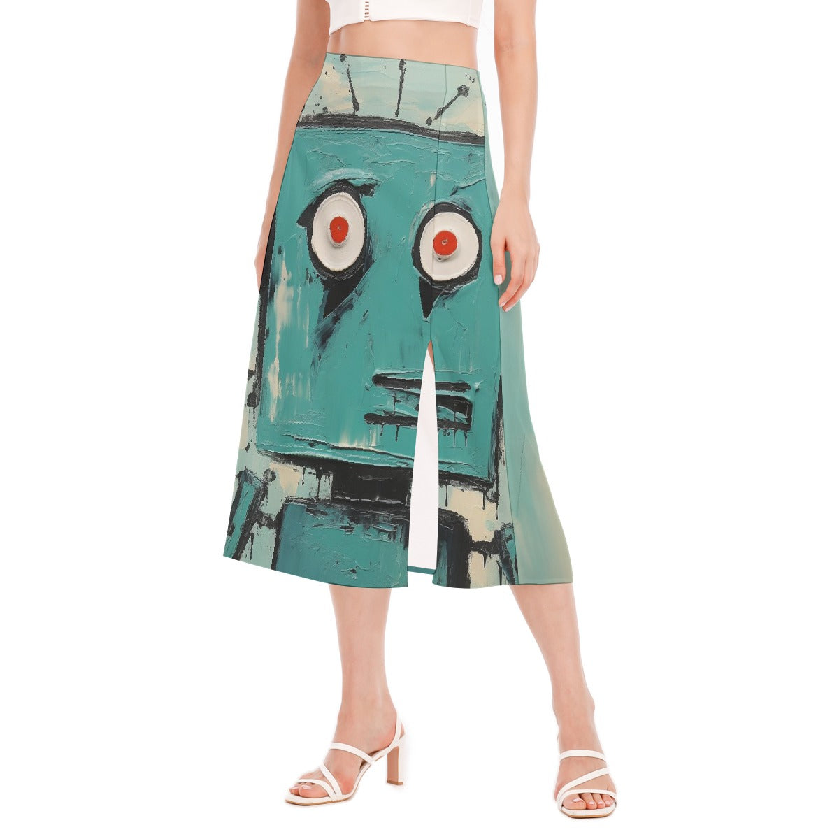 All-Over Print Women's High Slit Long Skirt