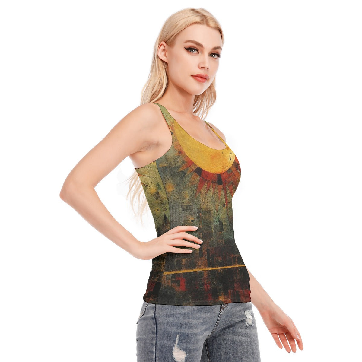 All-Over Print Women's Racer Vest | 190GSM Cotton