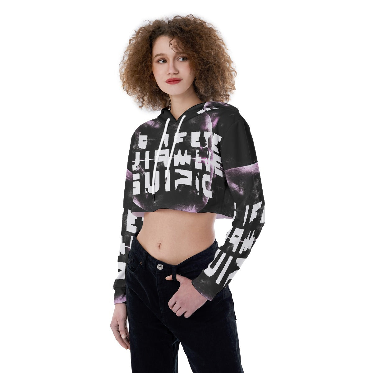 All-Over Print Women's Crop Top Hoodie