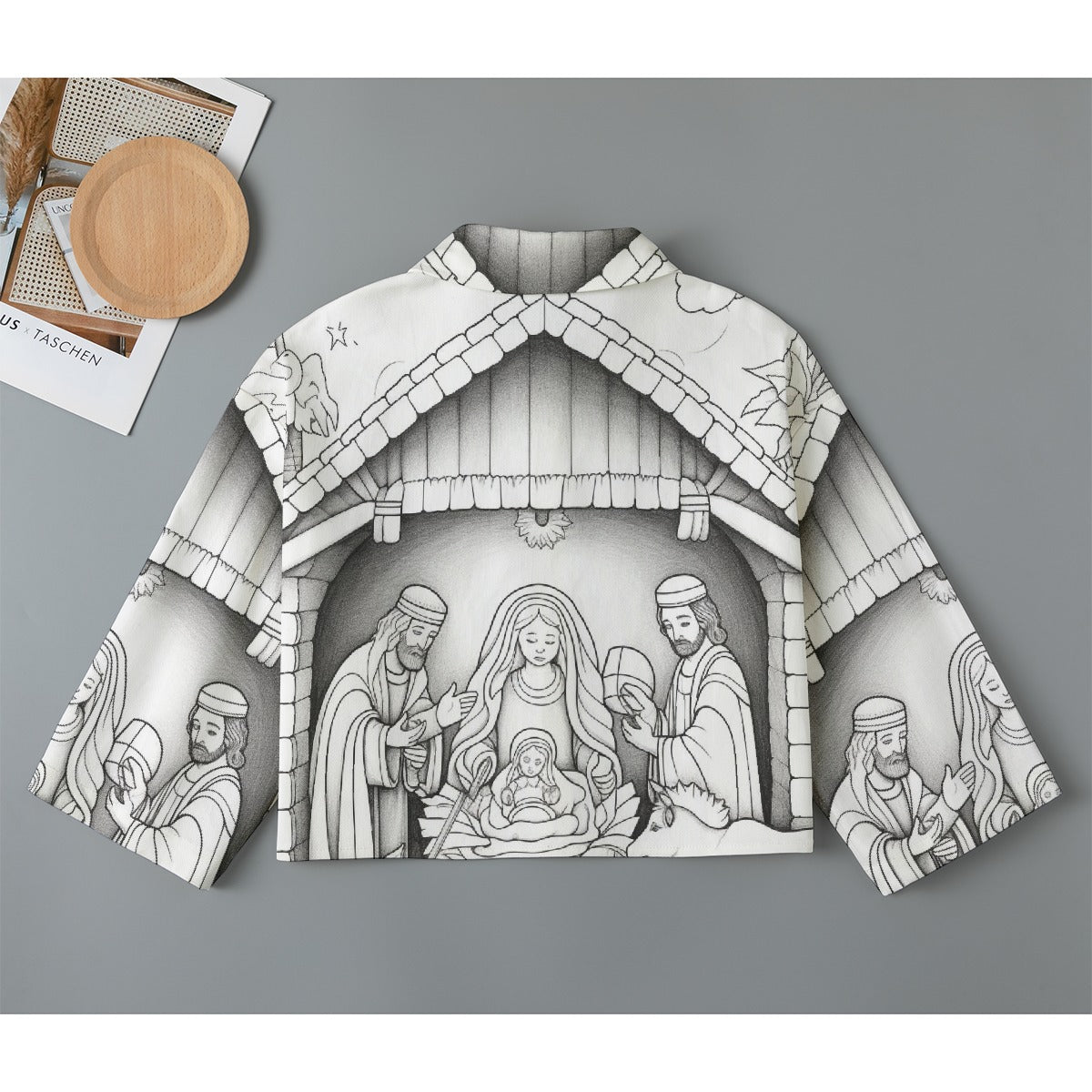 All-Over Print Women's Cropped Jacket | 245GSM Cotton