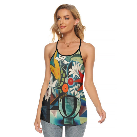 All-Over Print Women's Criss-Cross Open Back Tank Top