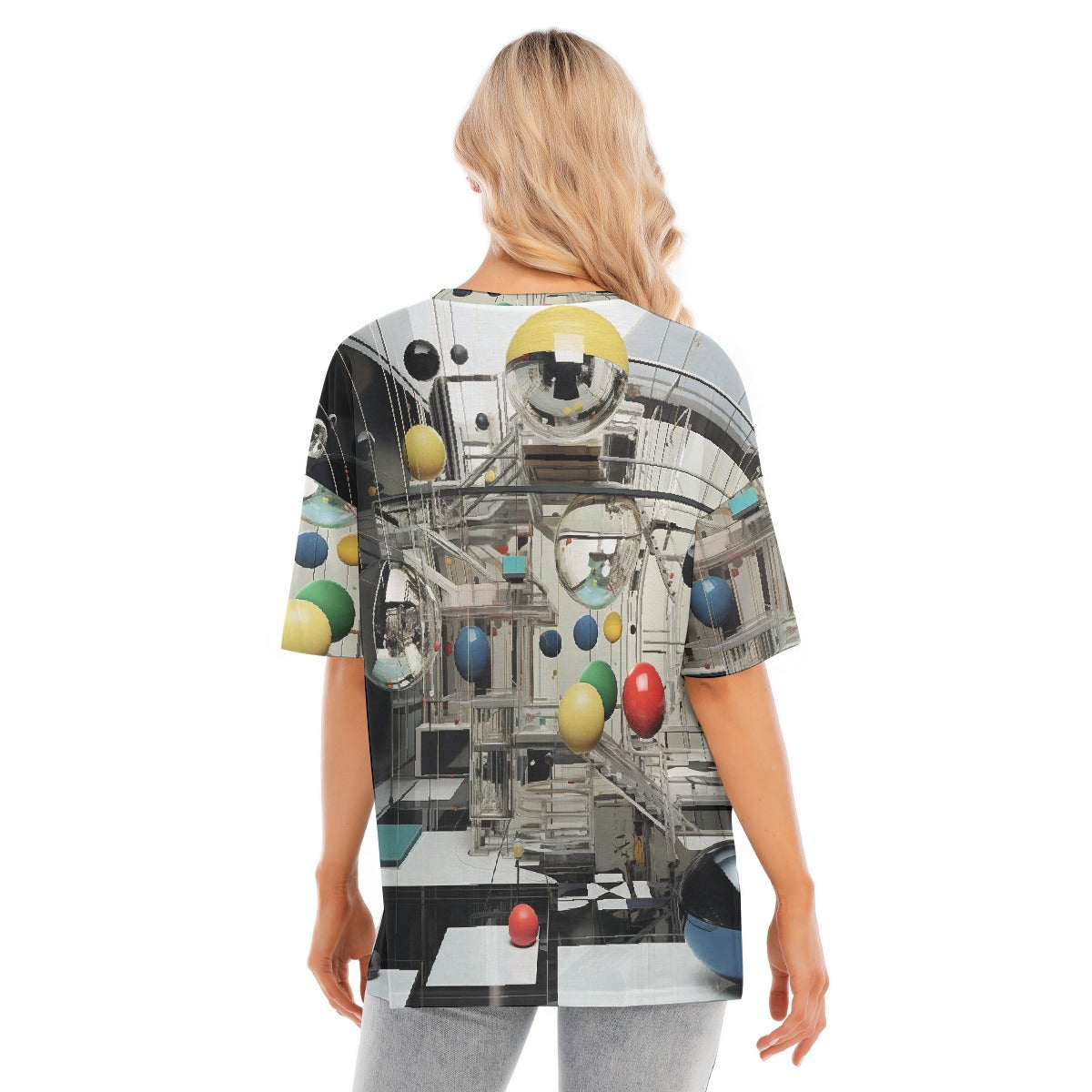 All-Over Print Women's Short Sleeves T-shirt With Hem Split