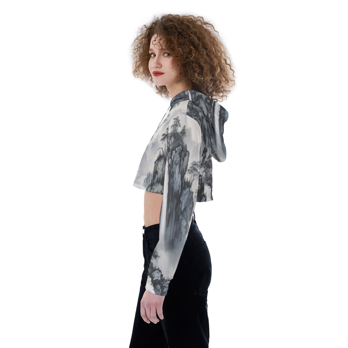 All-Over Print Women's Crop Top Hoodie