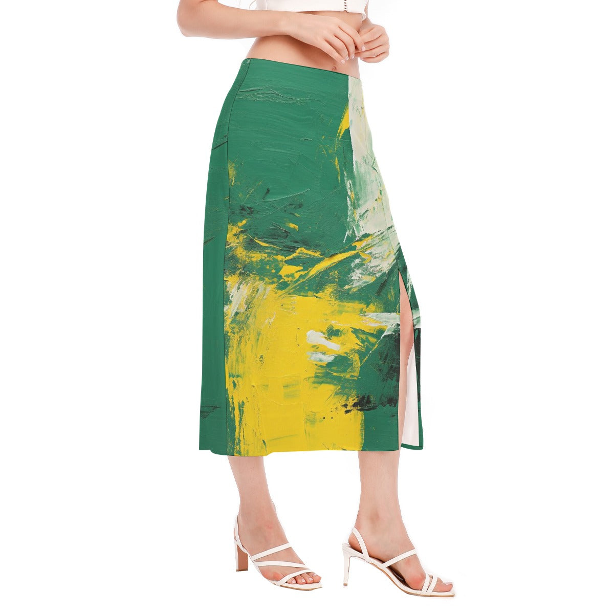 All-Over Print Women's High Slit Long Skirt