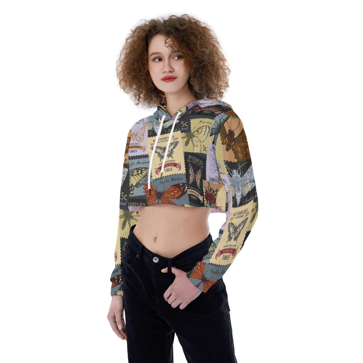 All-Over Print Women's Crop Top Hoodie