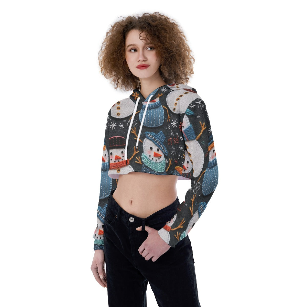 All-Over Print Women's Crop Top Hoodie