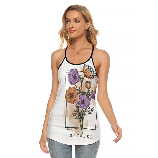 All-Over Print Women's Criss-Cross Open Back Tank Top