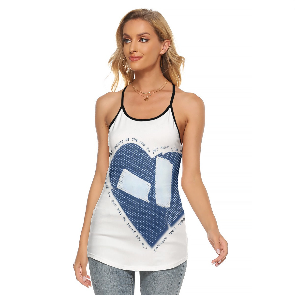 All-Over Print Women's Criss-Cross Open Back Tank Top