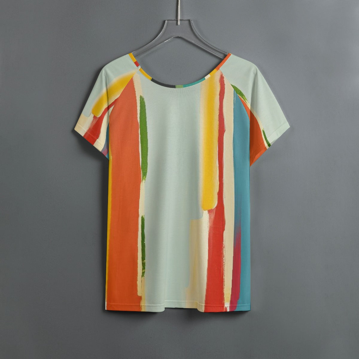 All-Over Print Women's Round Neck T-shirt With Raglan Sleeve