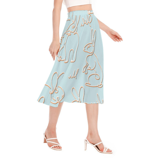 All-Over Print Women's Long Section Chiffon Skirt