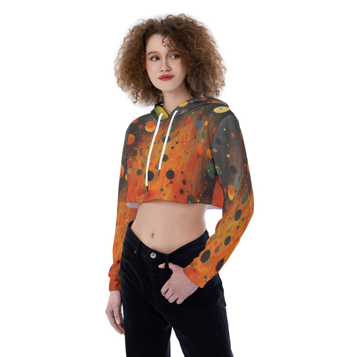 All-Over Print Women's Crop Top Hoodie